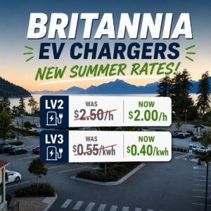 Graphic with new EV rates list for Britannia VIllage